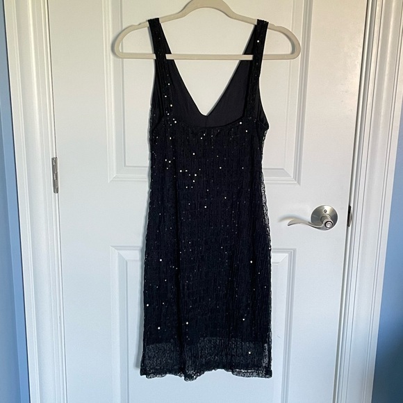 RALPH Ralph Lauren Black Vintage V-neck Sequin Sleeveless Dress 35693 - Picture 6 of 10